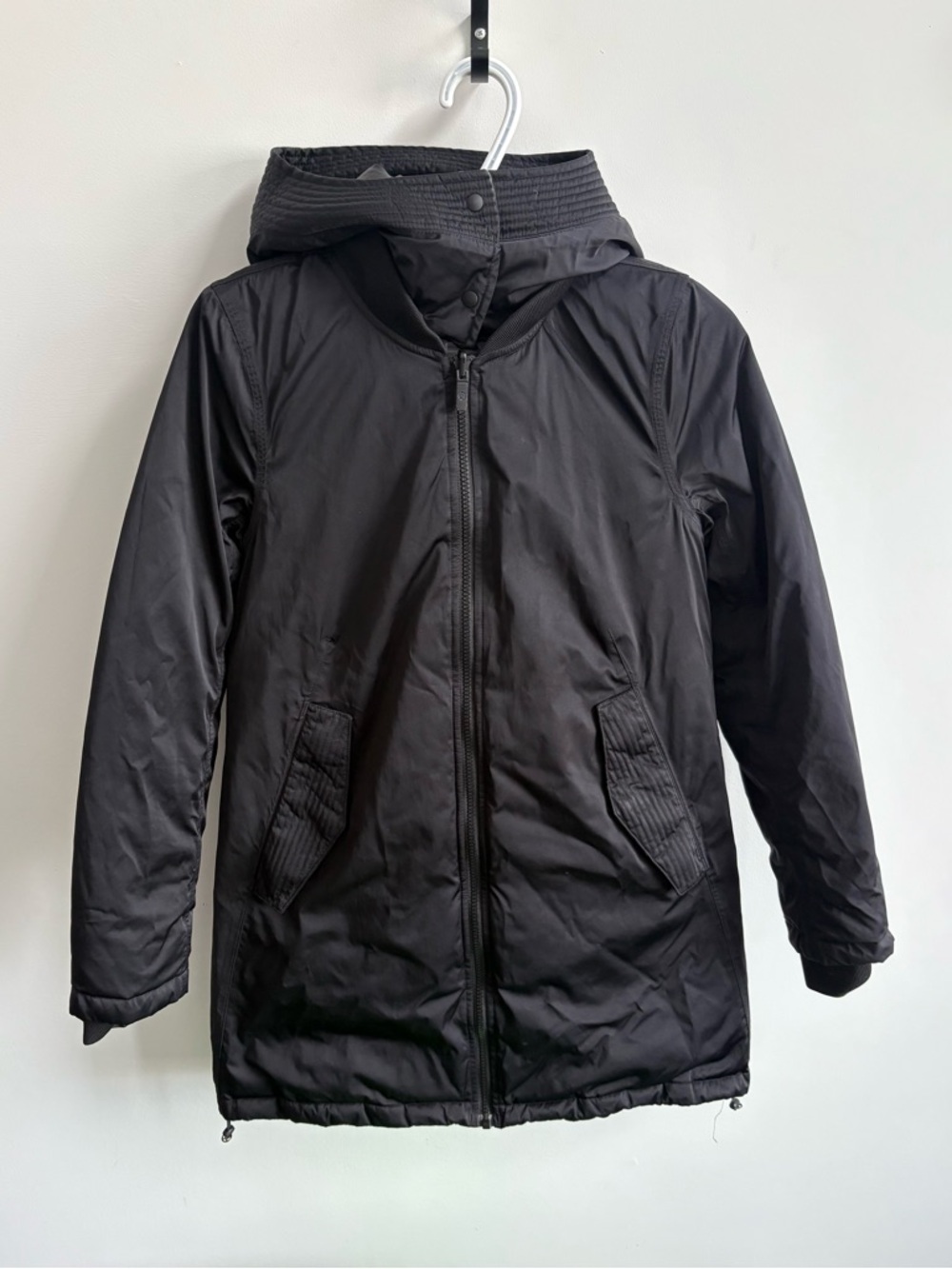 lululemon athletica Black Reversible Hooded Puffer Coat